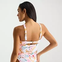 Mynah Womens Lined Floral Tankini Swimsuit Top