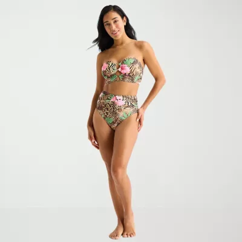 Mynah Womens Removable Straps Midkini Swimsuit Top