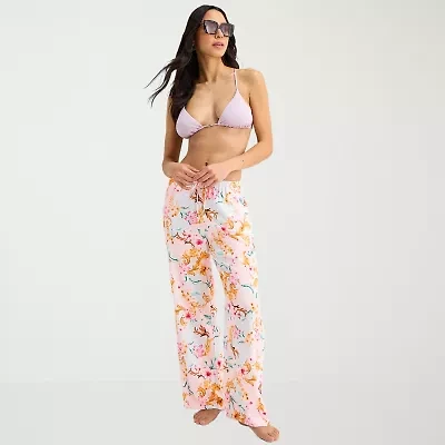 Mynah Womens Floral Pants Swimsuit Cover-Up
