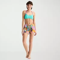 Arizona Womens Drawstring Waist Leaf Juniors Shorts Swimsuit Cover-Up