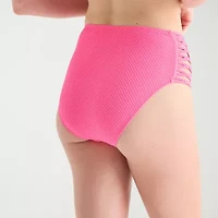 Arizona Womens Lined Juniors High Waist Bikini Swimsuit Bottom