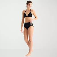 Arizona Womens Lined Juniors High Waist Bikini Swimsuit Bottom