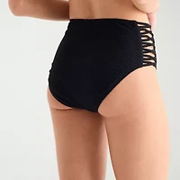 Arizona Womens Lined Juniors High Waist Bikini Swimsuit Bottom