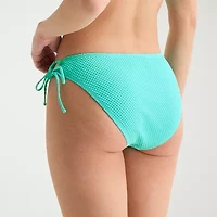 Arizona Womens Lined Textured Juniors Hipster Bikini Swimsuit Bottom