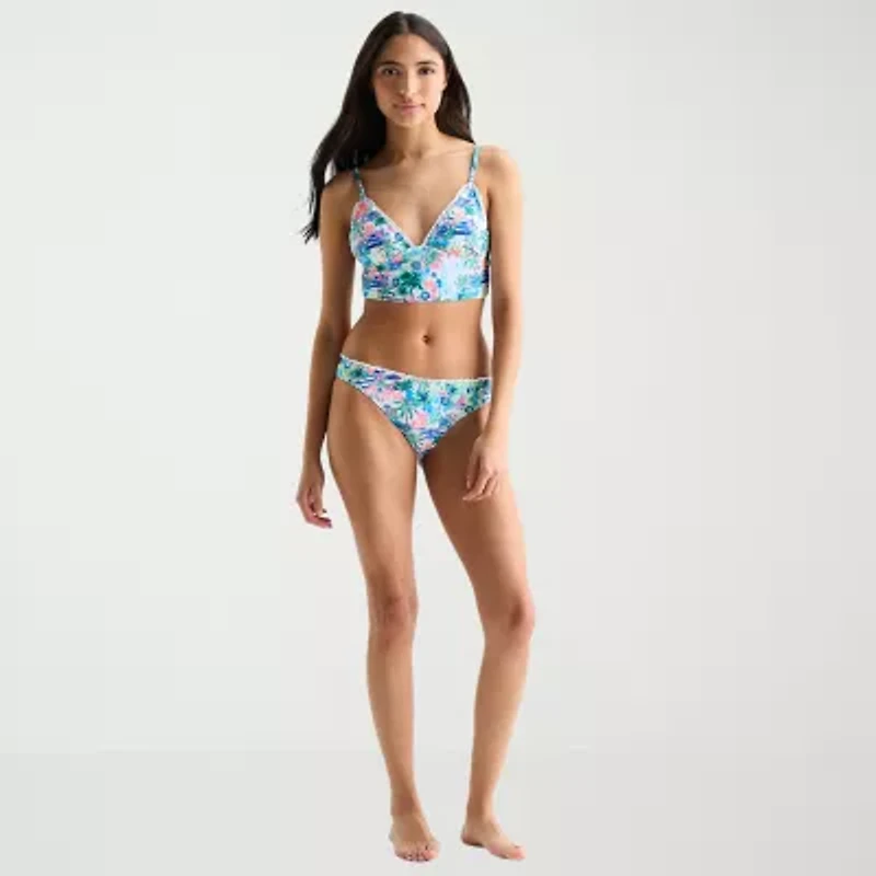 Arizona Womens Leaf Juniors Midkini Swimsuit Top
