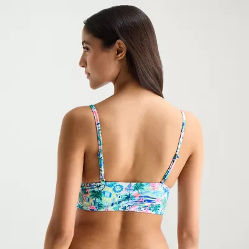 Arizona Womens Leaf Juniors Midkini Swimsuit Top