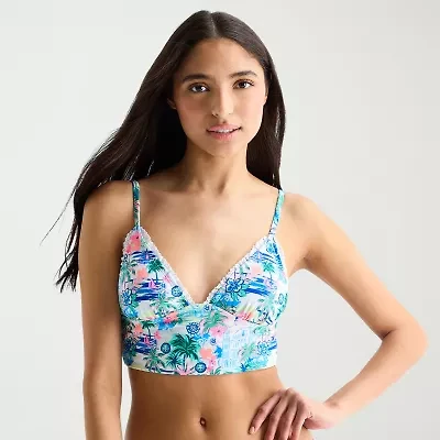 Arizona Womens Leaf Juniors Midkini Swimsuit Top