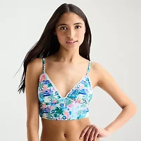 Arizona Womens Leaf Juniors Midkini Swimsuit Top