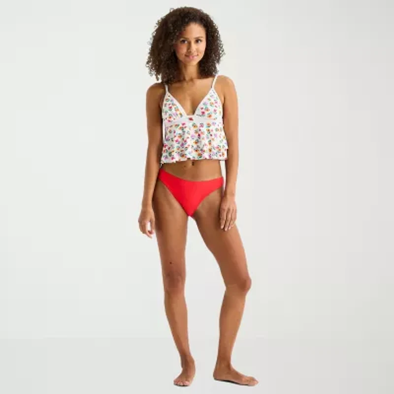 Arizona Womens Floral Juniors Midkini Swimsuit Top