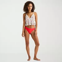 Arizona Womens Floral Juniors Midkini Swimsuit Top