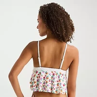 Arizona Womens Floral Juniors Midkini Swimsuit Top