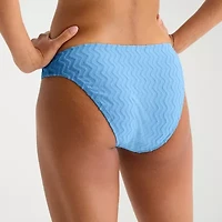 Arizona Womens Lined Textured Chevron Juniors Hipster Bikini Swimsuit Bottom