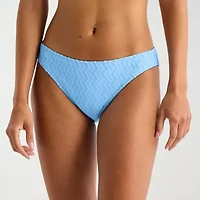 Arizona Womens Lined Textured Chevron Juniors Hipster Bikini Swimsuit Bottom