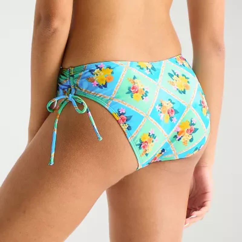 Arizona Womens Lined Patchwork Juniors Bikini Swimsuit Bottom