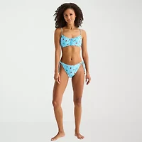Arizona Womens Lined Side Tie Gingham Juniors Bikini Swimsuit Bottom