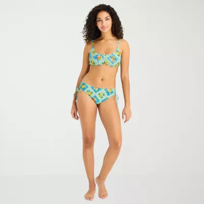 Arizona Womens Adjustable Straps Patchwork Juniors Bralette Bikini Swimsuit Top