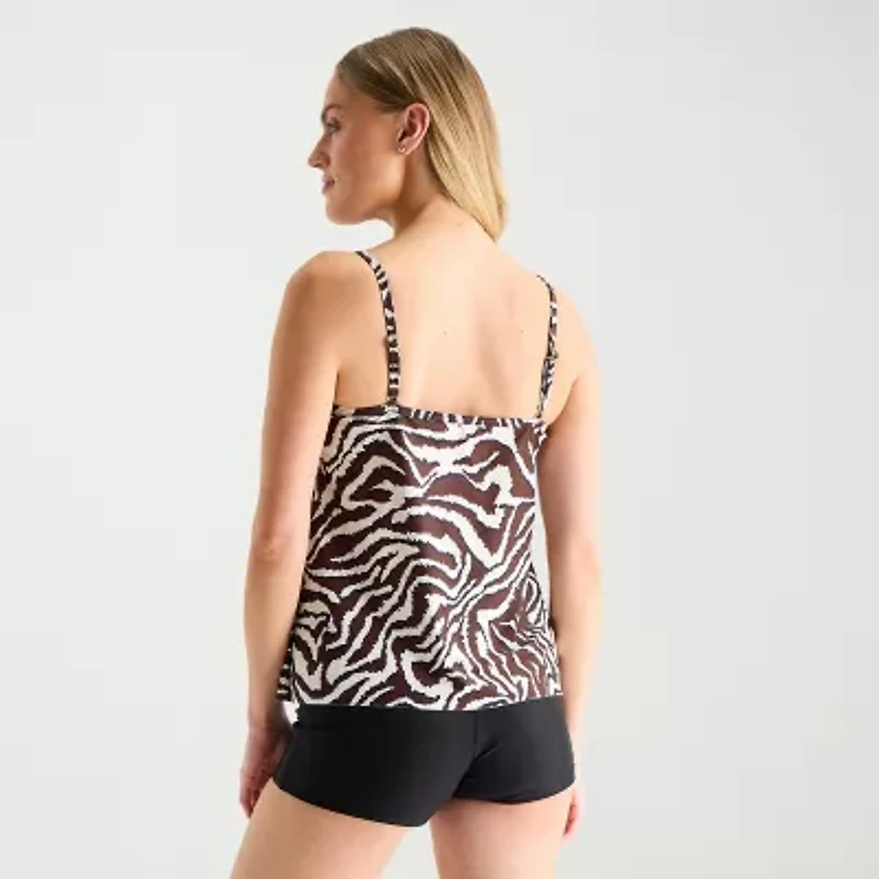 Sonnet Shores Womens Animal Tankini Swimsuit Top