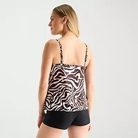 Sonnet Shores Womens Animal Tankini Swimsuit Top