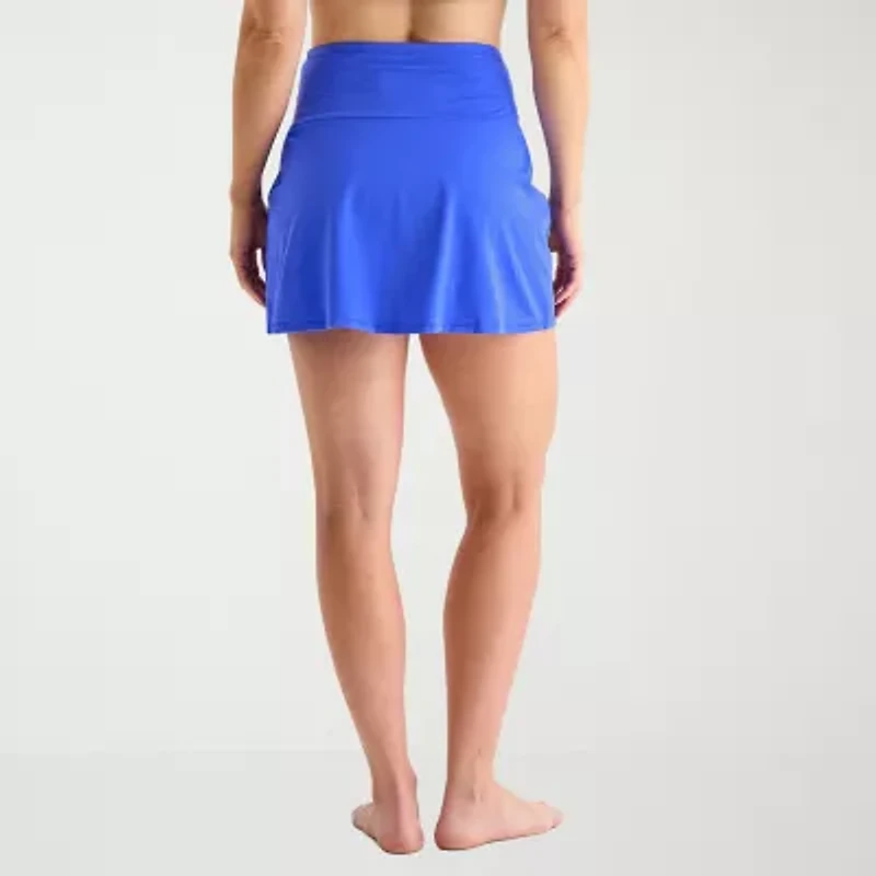 Liz Claiborne Womens Comfort Waistband Swim Skirt