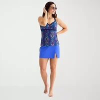 Liz Claiborne Womens Comfort Waistband Swim Skirt