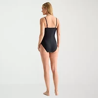 Liz Claiborne Womens Striped One Piece Swimsuit