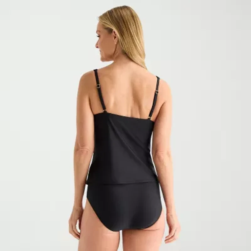 Liz Claiborne Womens Striped Tankini Swimsuit Top