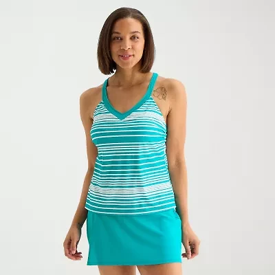 Sonnet Shores Womens Striped Bandeau Bikini Swimsuit Top