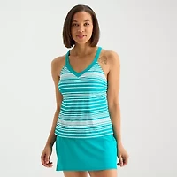 Sonnet Shores Womens Striped Bandeau Bikini Swimsuit Top