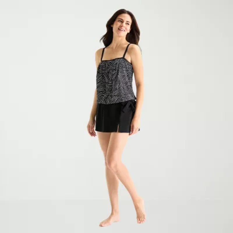 Sonnet Shores Womens Lined Striped Tankini Swimsuit Top