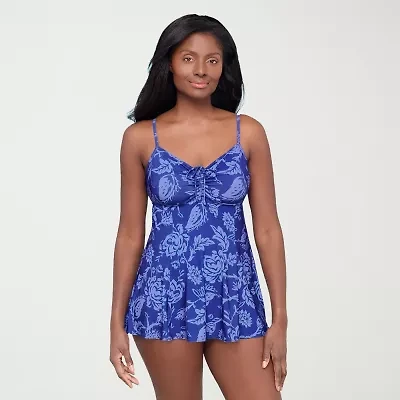 Sonnet Shores Womens Tropical Floral Swim Dress