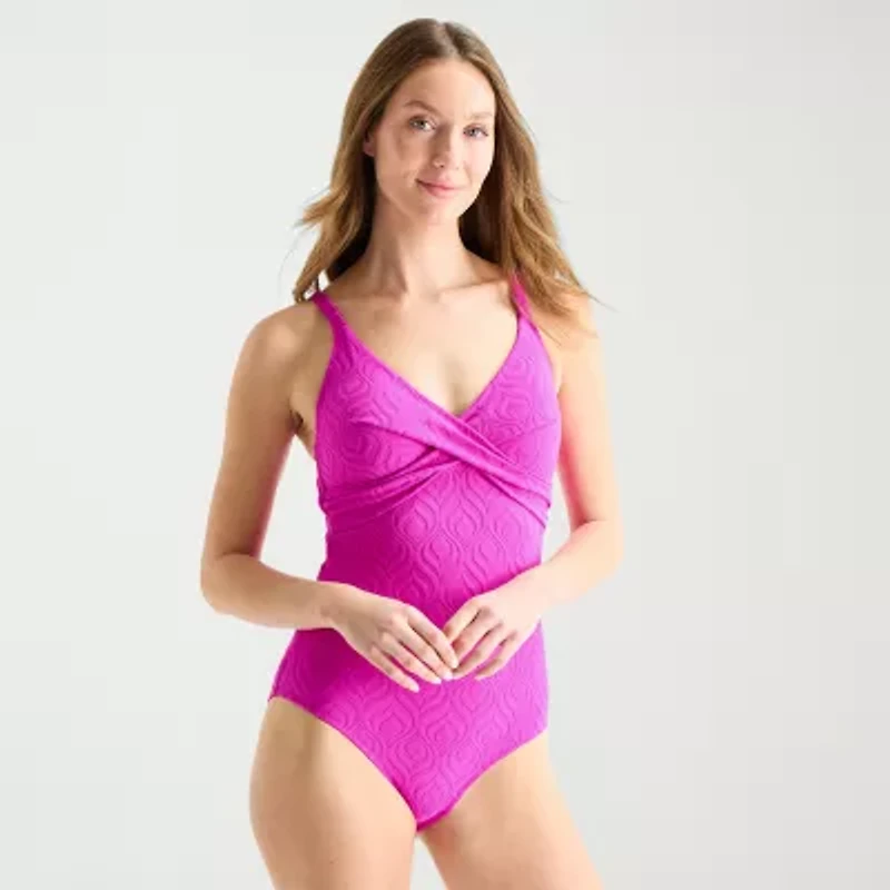 Liz Claiborne Womens One Piece Swimsuit