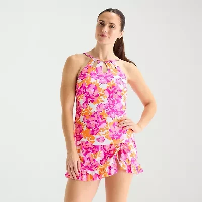 Liz Claiborne Womens Floral Tankini Swimsuit Top