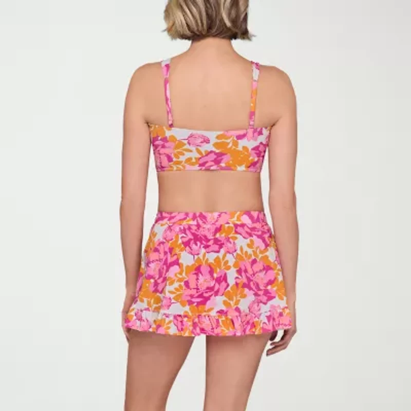 Liz Claiborne Womens Floral Midkini Swimsuit Top