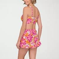 Liz Claiborne Womens Floral Midkini Swimsuit Top