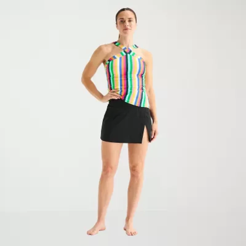 Liz Claiborne Womens Comfort Waistband Swim Skirt