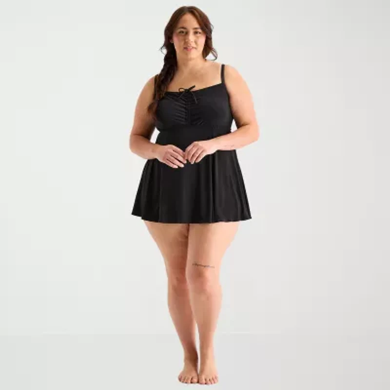 Sonnet Shores Womens Plus Swim Dress