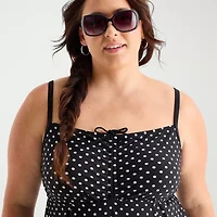 Sonnet Shores Womens Dots Plus Swim Dress