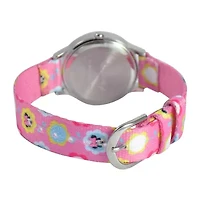 Disney Time Teacher Minnie Mouse Kids Pink Graphic Strap Watch