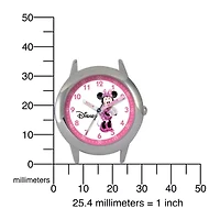 Disney Time Teacher Minnie Mouse Kids Pink Graphic Strap Watch