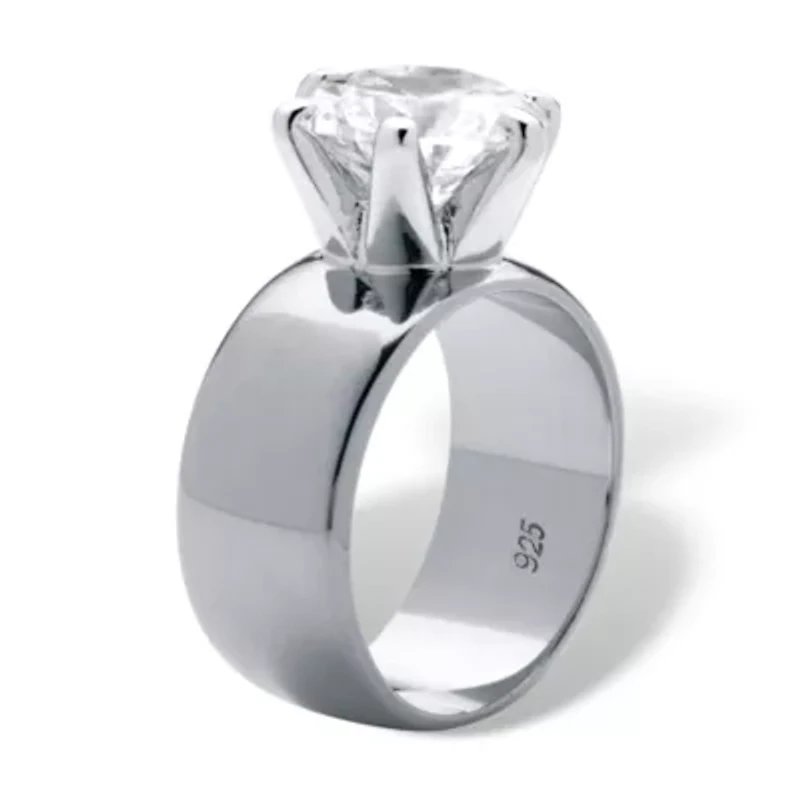 DiamonArt® Womens 4 CT. T.W. White Cubic Zirconia Sterling Silver Round Engagement Ring