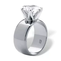 DiamonArt® Womens 4 CT. T.W. White Cubic Zirconia Sterling Silver Round Engagement Ring