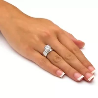 DiamonArt® Womens 4 CT. T.W. White Cubic Zirconia Sterling Silver Round Engagement Ring