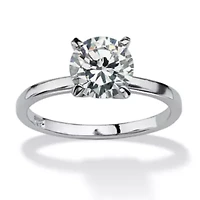 DiamonArt® Womens 2 CT. T.W. White Cubic Zirconia Sterling Silver Round Engagement Ring