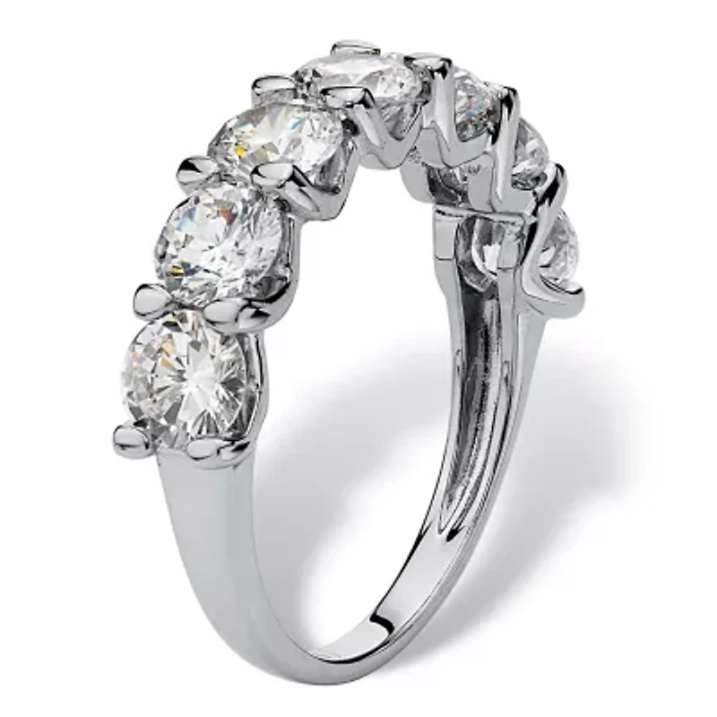 DiamonArt® 2MM 3 1/2 CT. T.W White Cubic Zirconia Platinum Over Silver Round Band