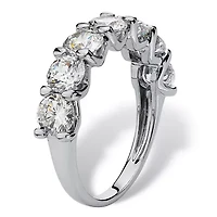 DiamonArt® 2MM 3 1/2 CT. T.W White Cubic Zirconia Platinum Over Silver Round Band