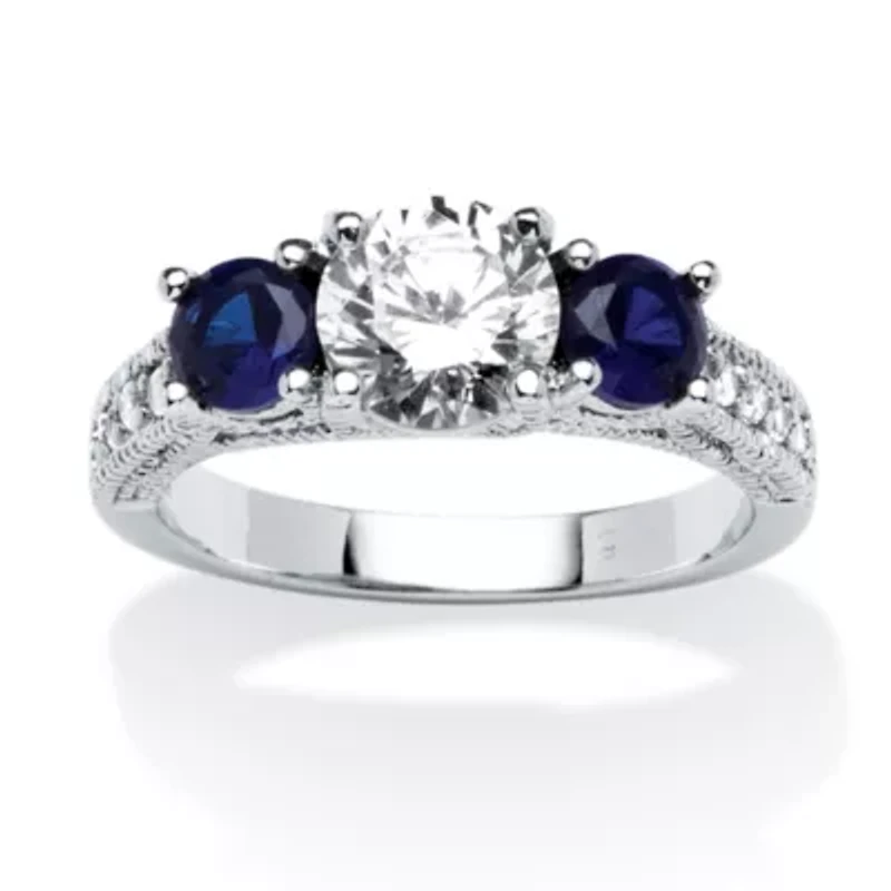 DiamonArt® Womens 1 5/8 CT. T.W. White Cubic Zirconia Sterling Silver Round Engagement Ring