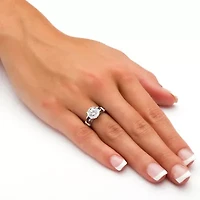 DiamonArt® Womens 5 CT. T.W. White Cubic Zirconia Platinum Over Silver Round Engagement Ring