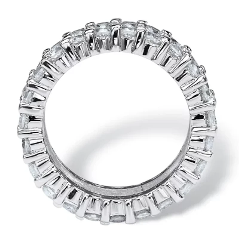 DiamonArt® 12MM White Cubic Zirconia Platinum Over Silver Rectangular Band