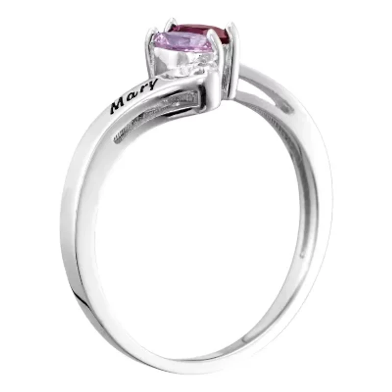 Personalized Womens Simulated 10K Gold Bypass  Cocktail Ring