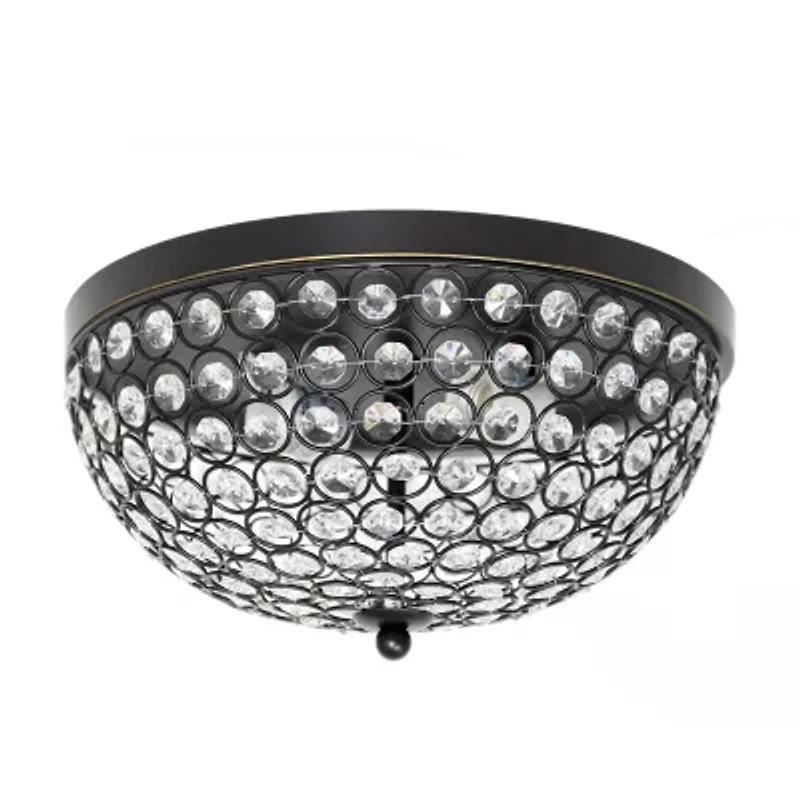Elegant Designs 2 LT Elipse Crystal Flush Mount
